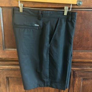 Izod Golf Men’s Classic Fit,  Flat Front Black  19.5” Length Golf Shorts